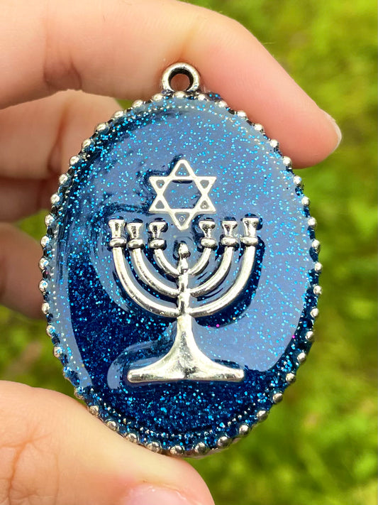 Menorah, Magen David and Blue Shine