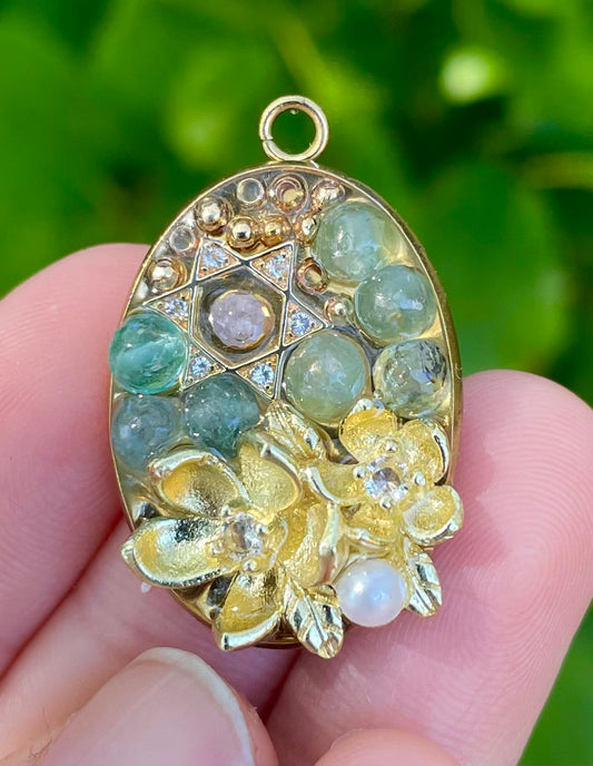 Gold Flowers, Tanzanite & Kyanite Gemstones and Magen David