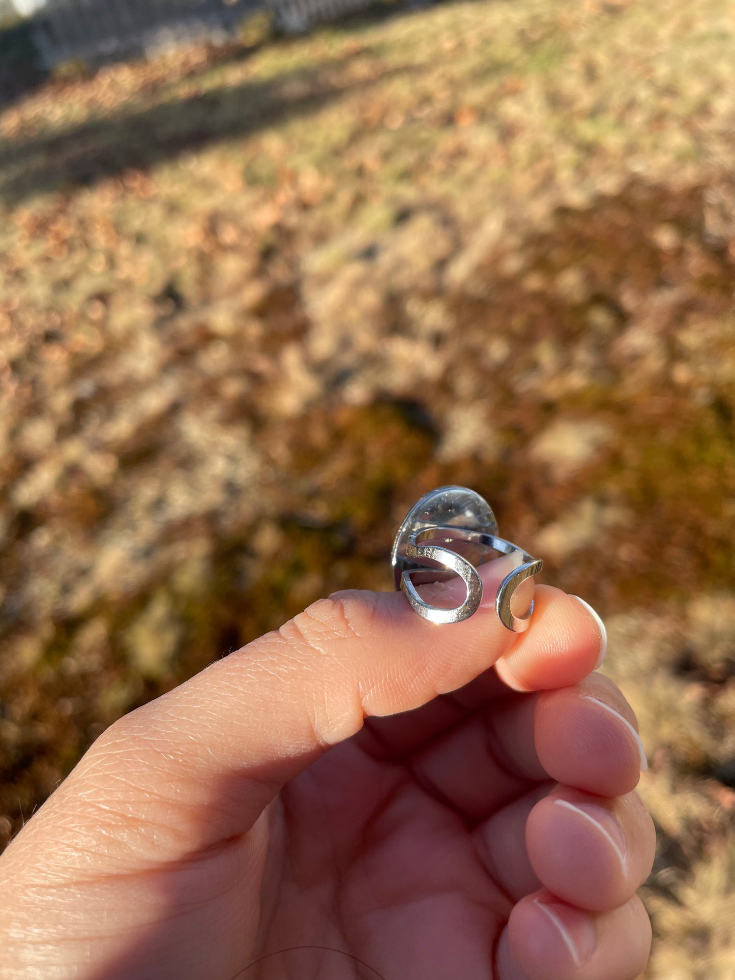 Opal Ring with Quartz and Opal Gemstones