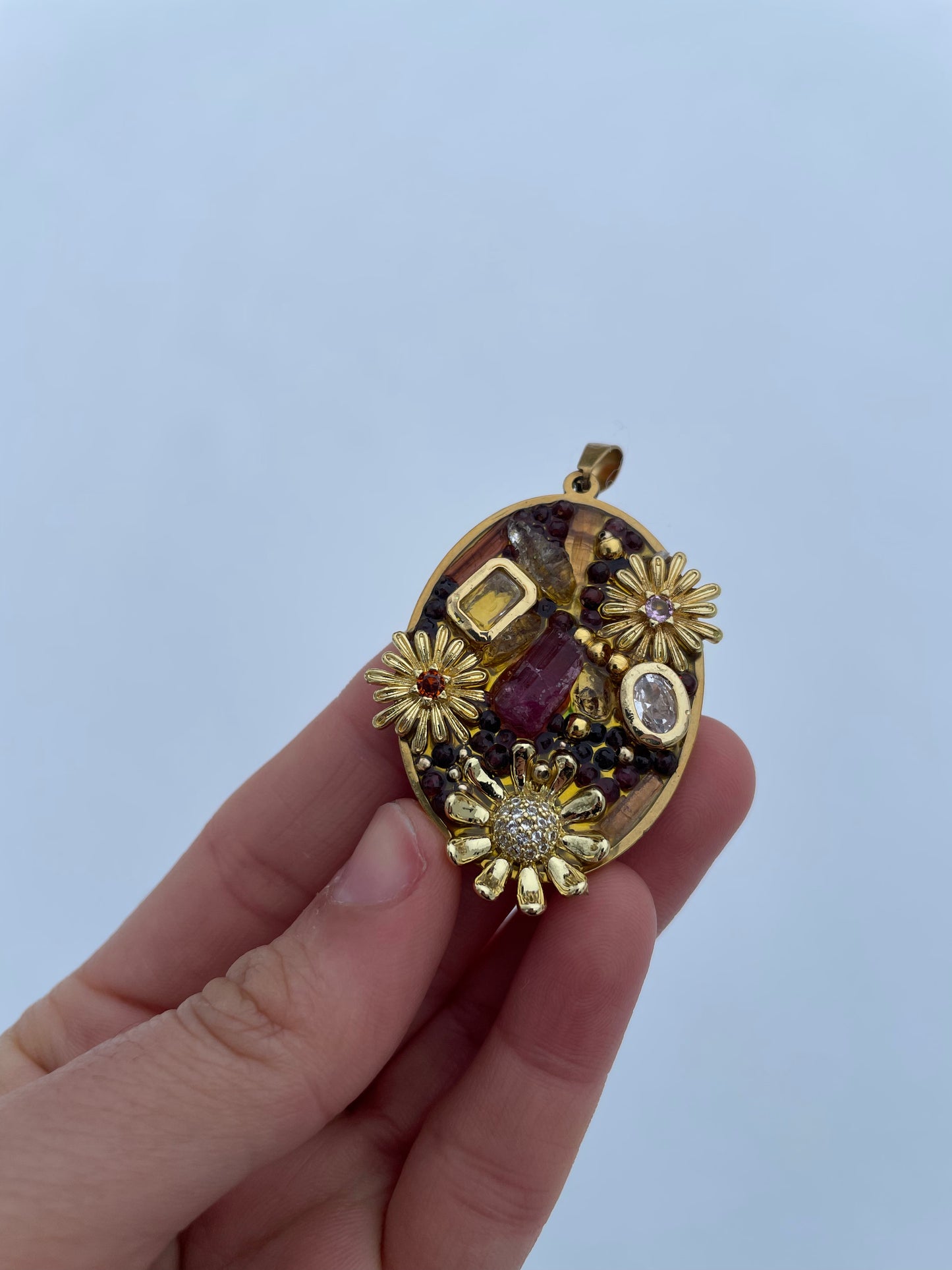 Bloom Collection: Anita, with Pink Tourmaline, Garnet and Quartz