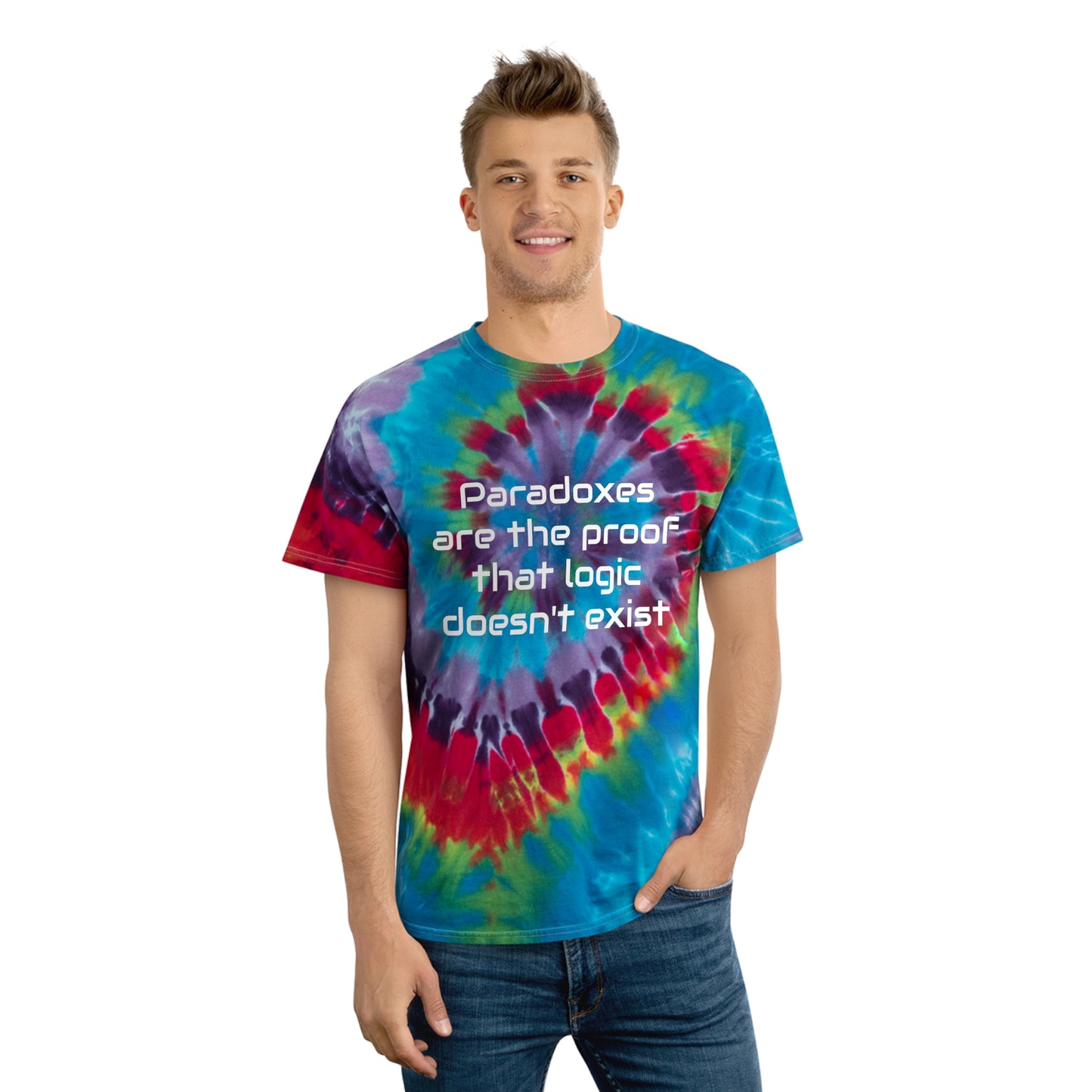 Logic Doesn't Exist - Colorful Tie Dye Crew Neck T-Shirt