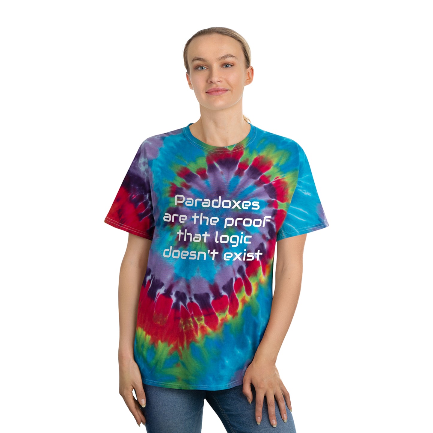 Logic Doesn't Exist - Colorful Tie Dye Crew Neck T-Shirt