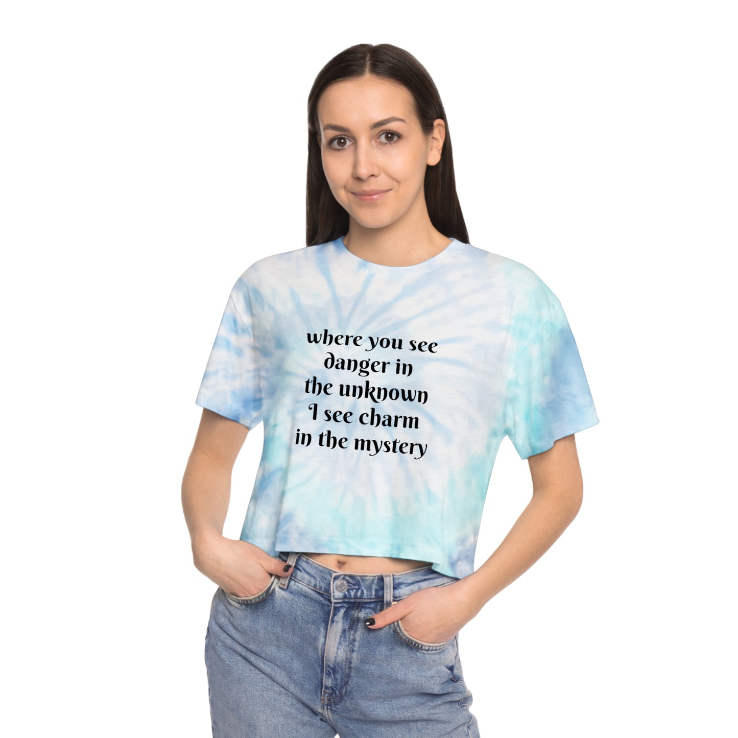 Miracles & Tragedies - Light Blue Tie-Dye Crop Top