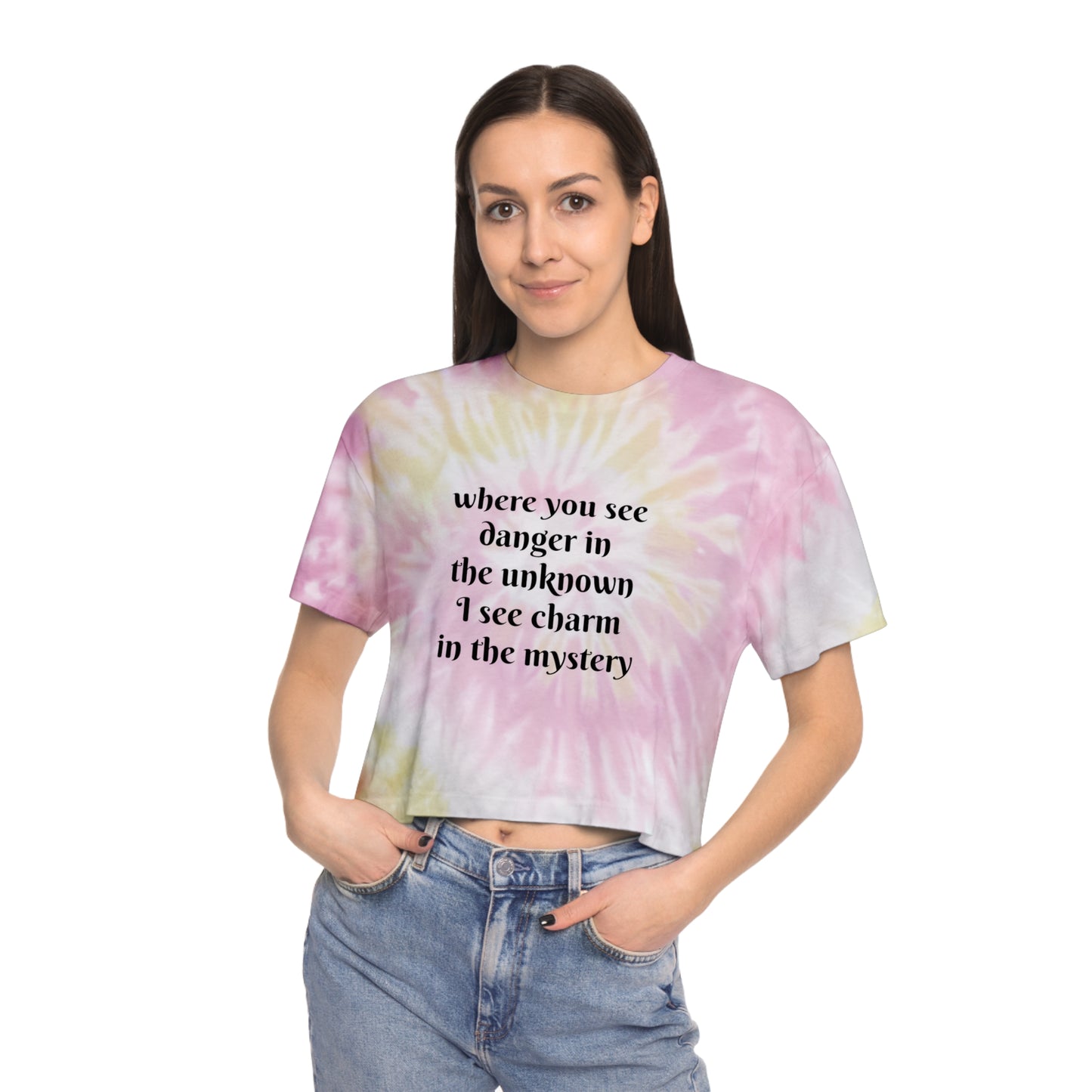 Miracles & Tragedies - Pink Cream Tie-Dye Crop Top