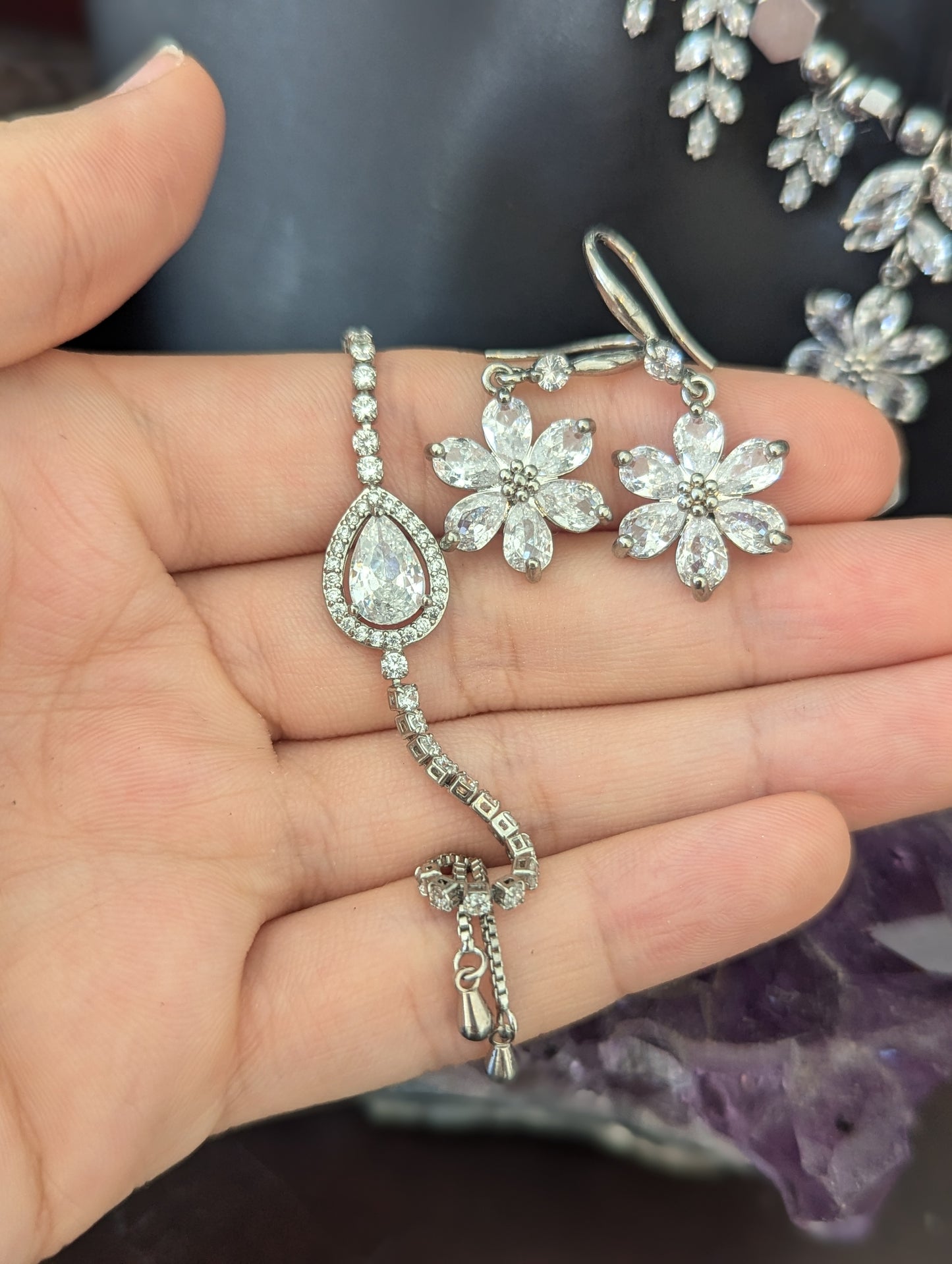 Zirconia Flowers Set