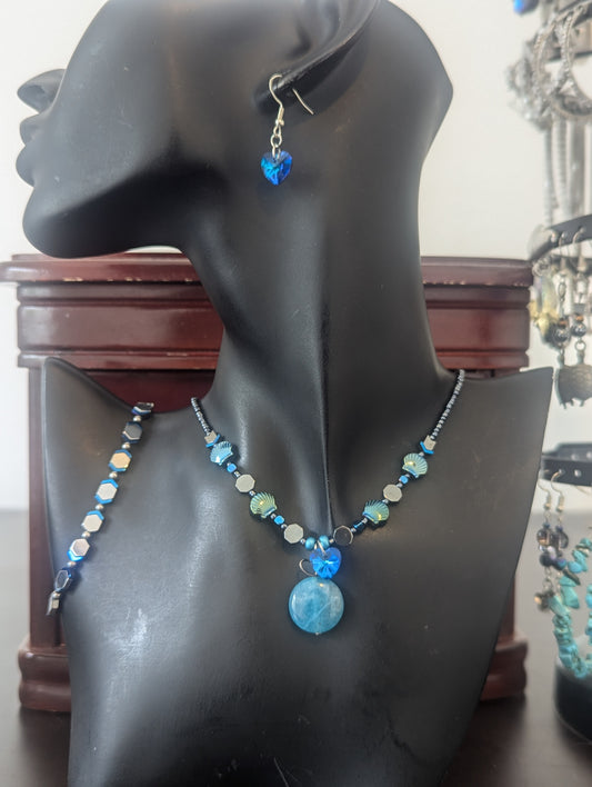 AMERICA East Coast Ocean Blue Agate Set