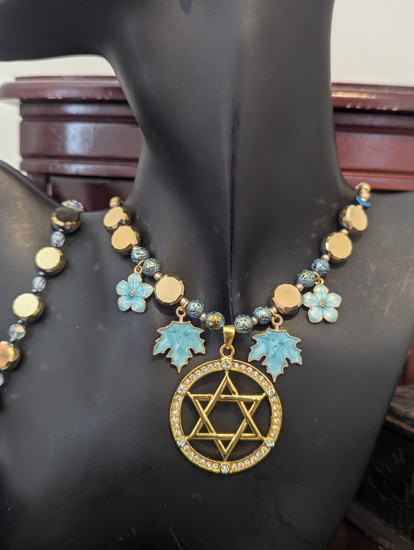 ISRAEL Blue Maple Golden Magen David Set