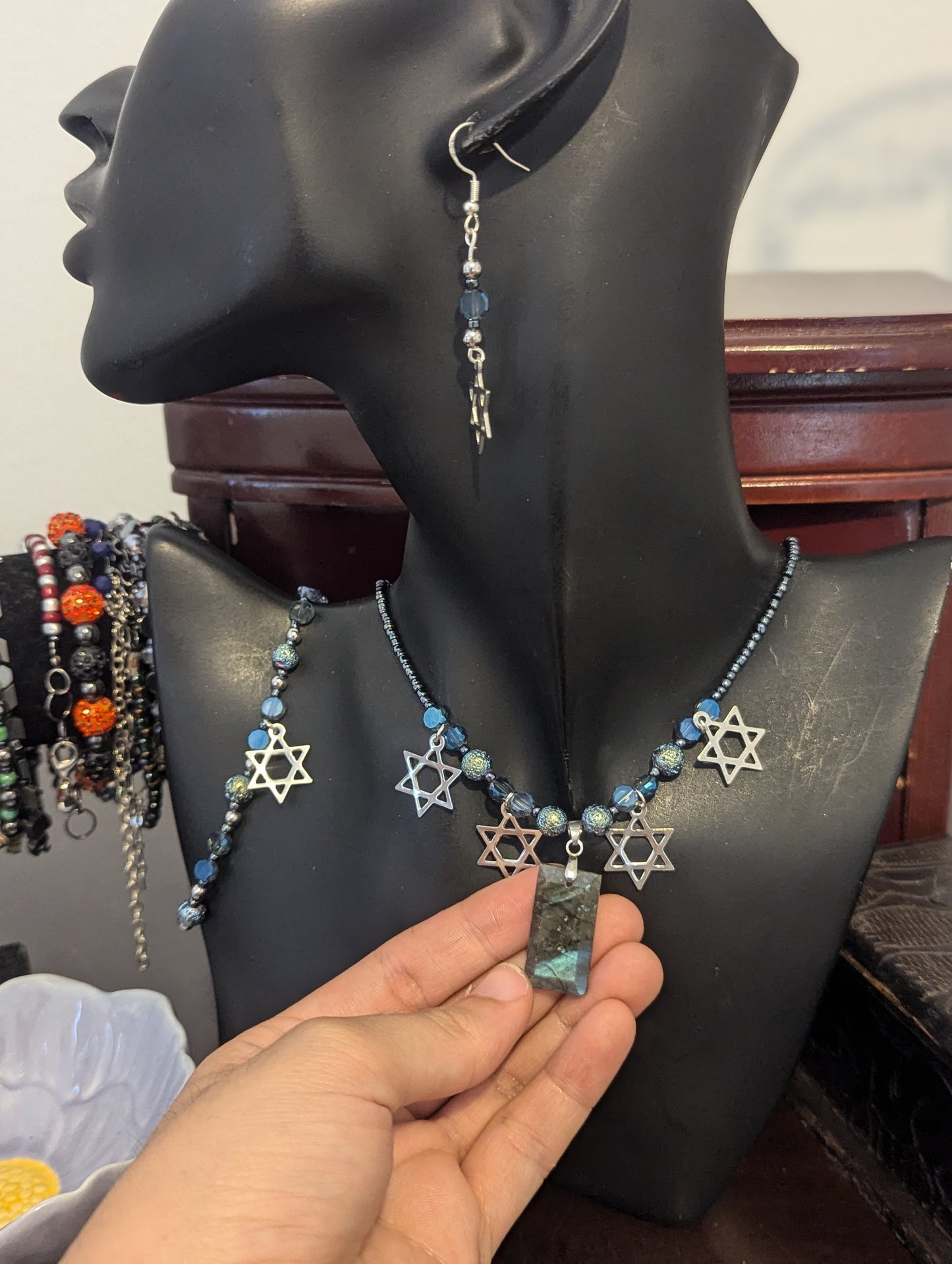 ISRAEL Labradorite Jewish Shine Set