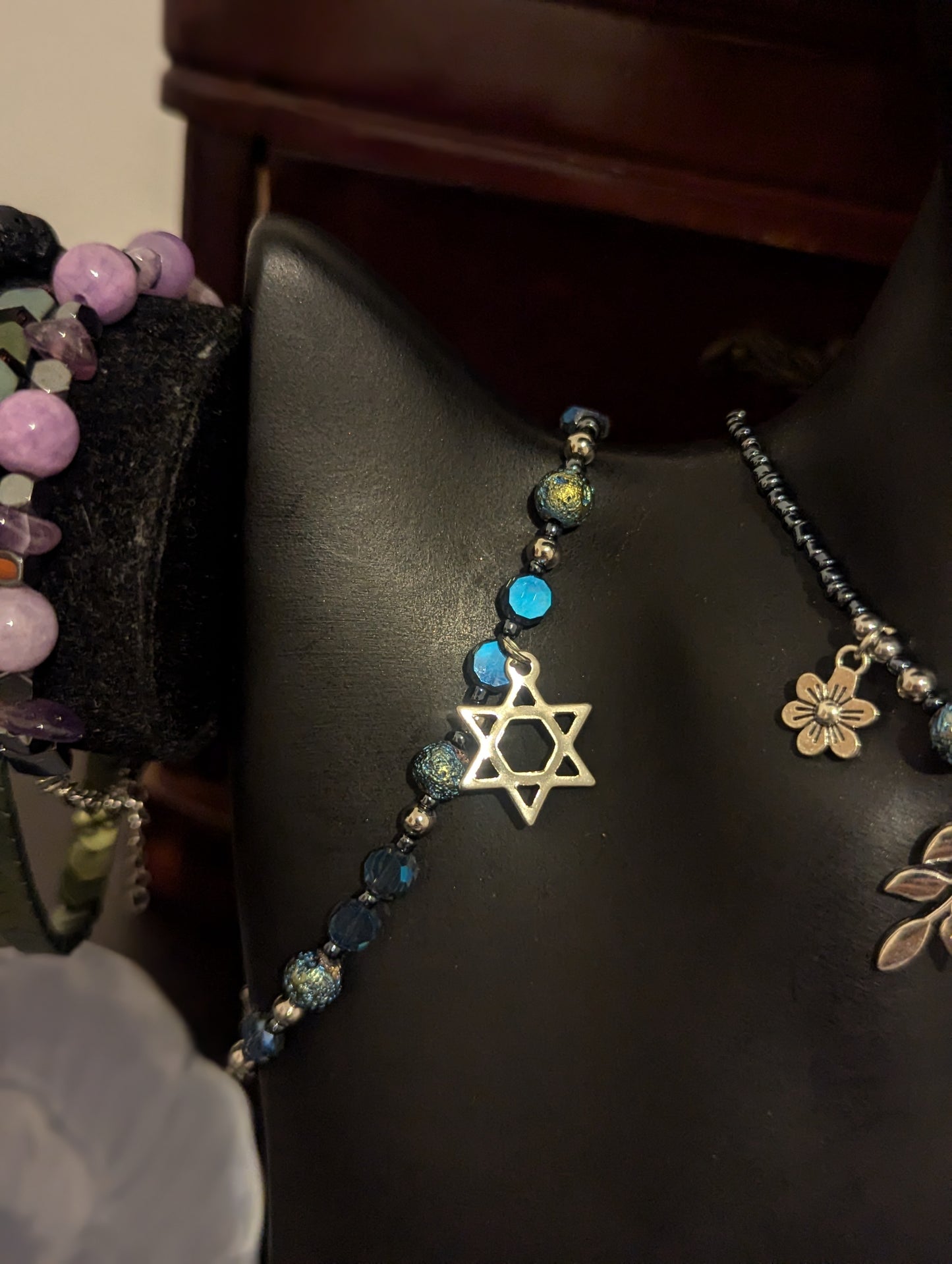 ISRAEL Sterling Silver Magen David & Labradorite Set