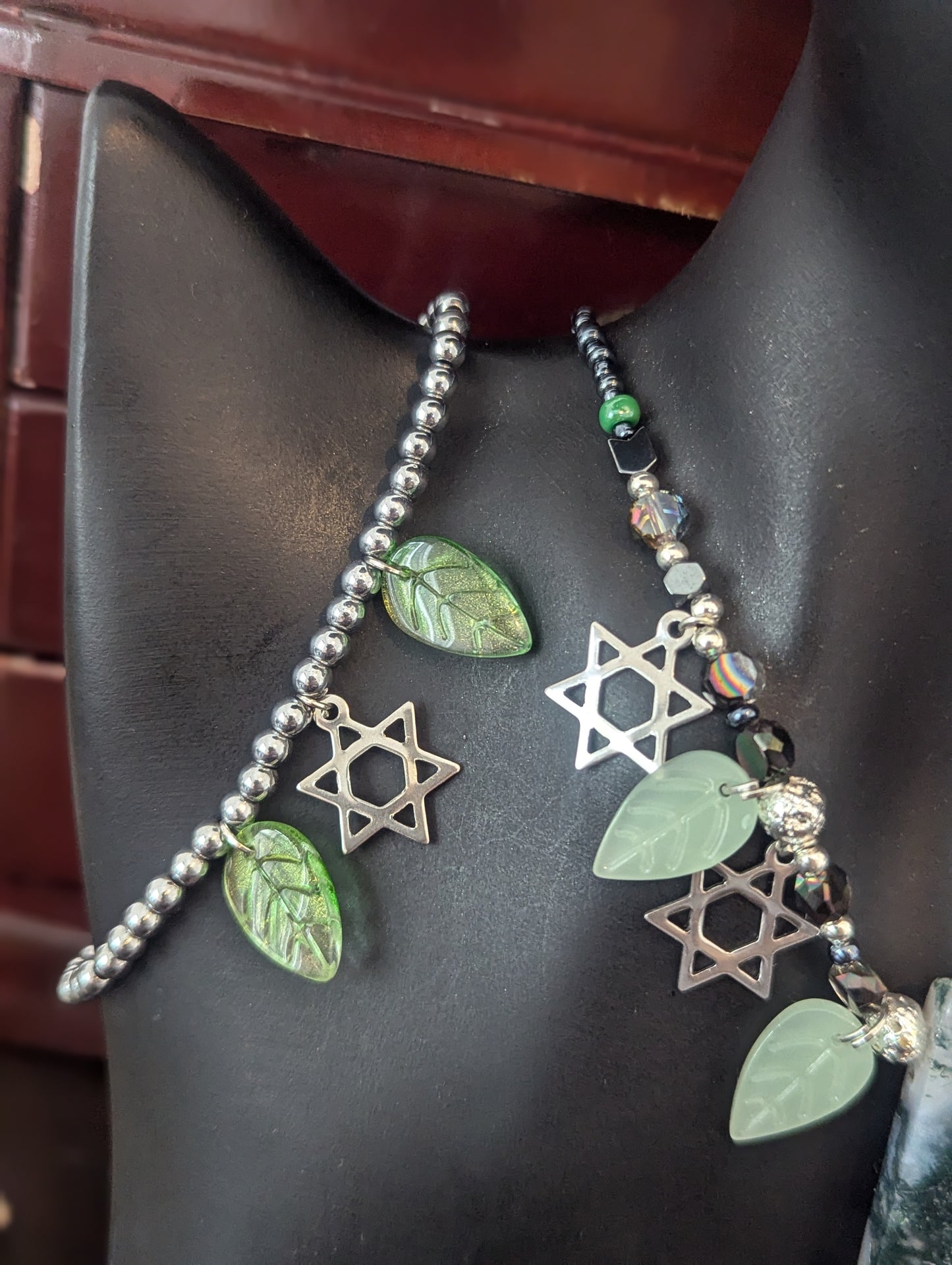 ISRAEL Moss Agate Magen David Set