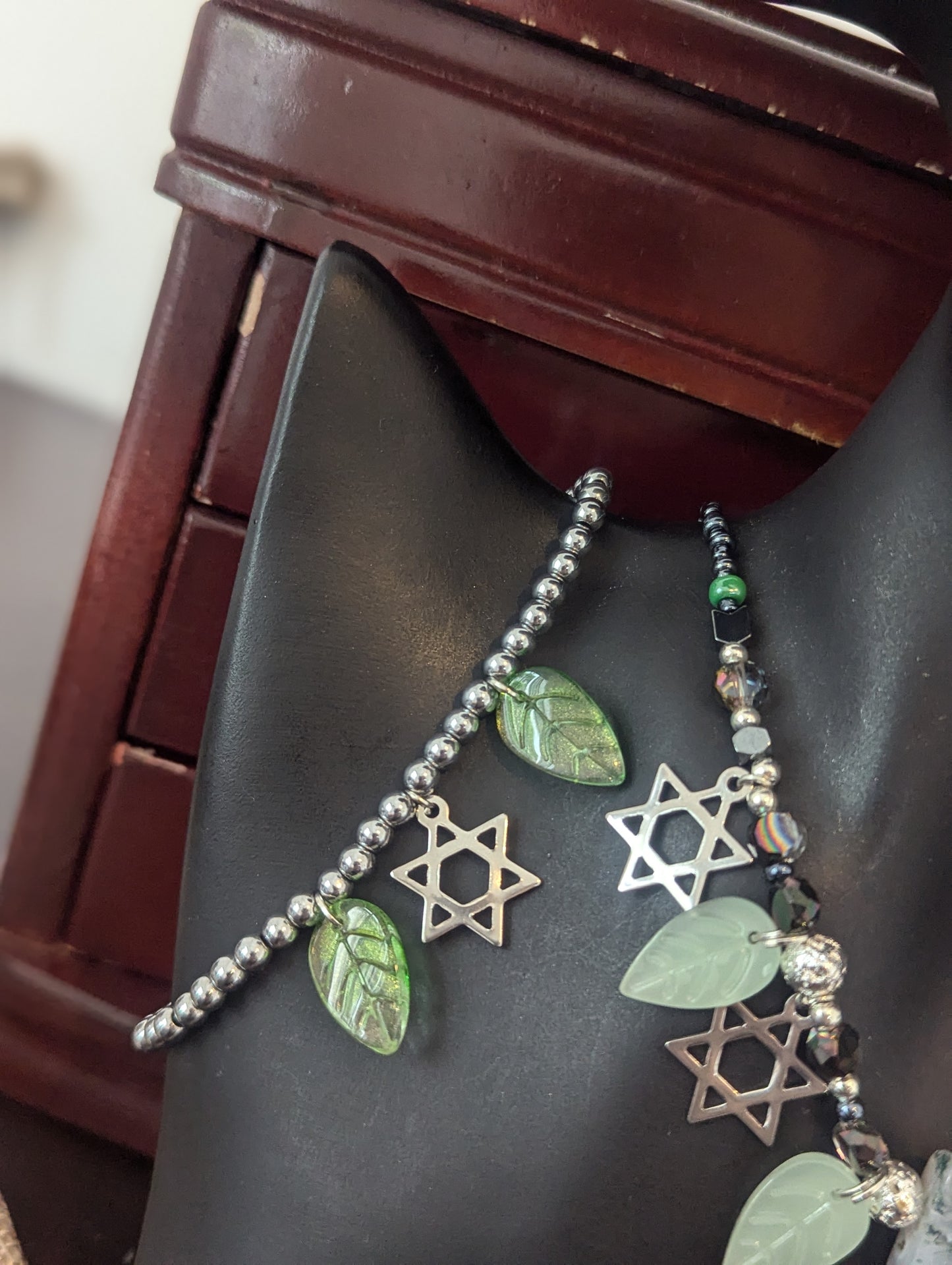 ISRAEL Moss Agate Magen David Set