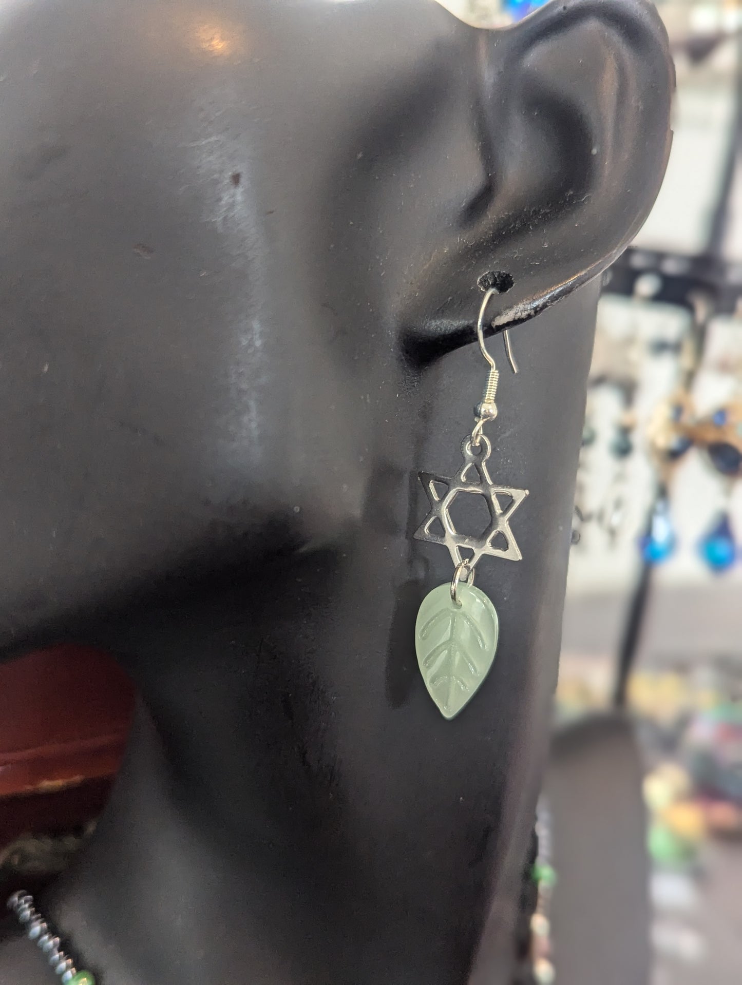 ISRAEL Moss Agate Magen David Set