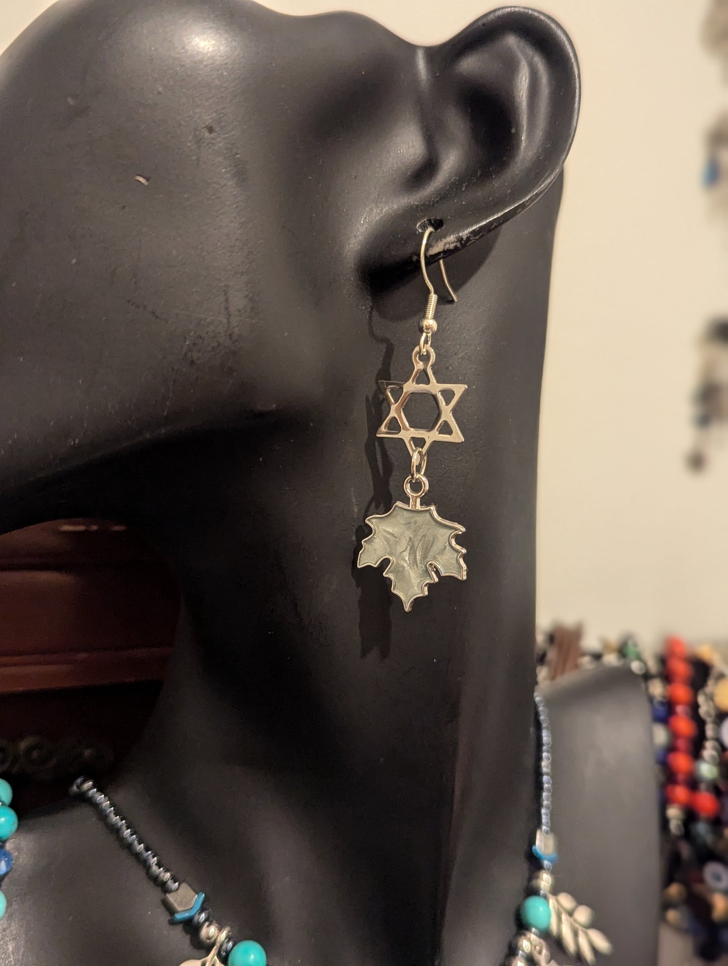 ISRAEL Light Blue Magen David Leafy Set