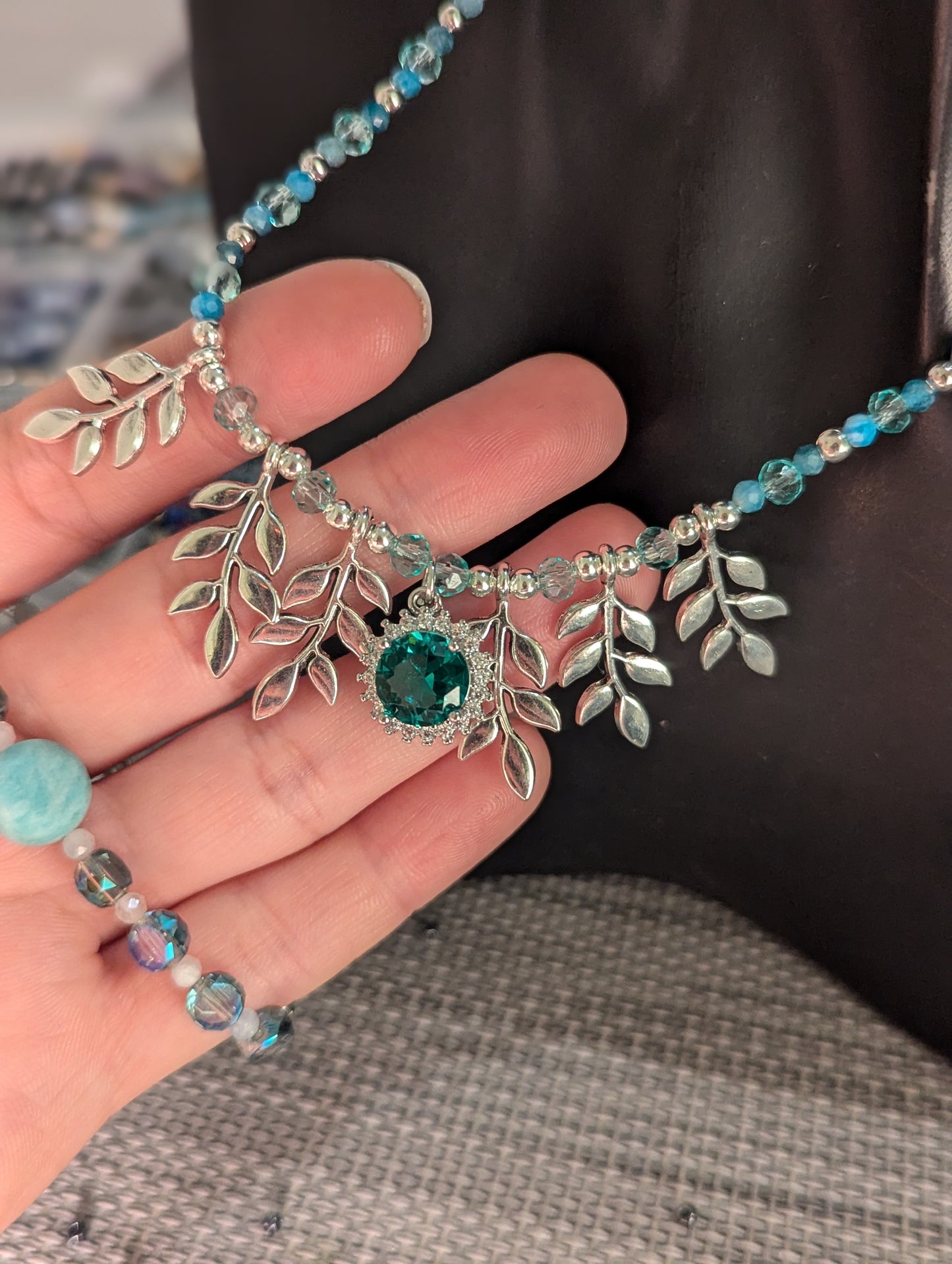 Turquoise Moissanite Flower Set