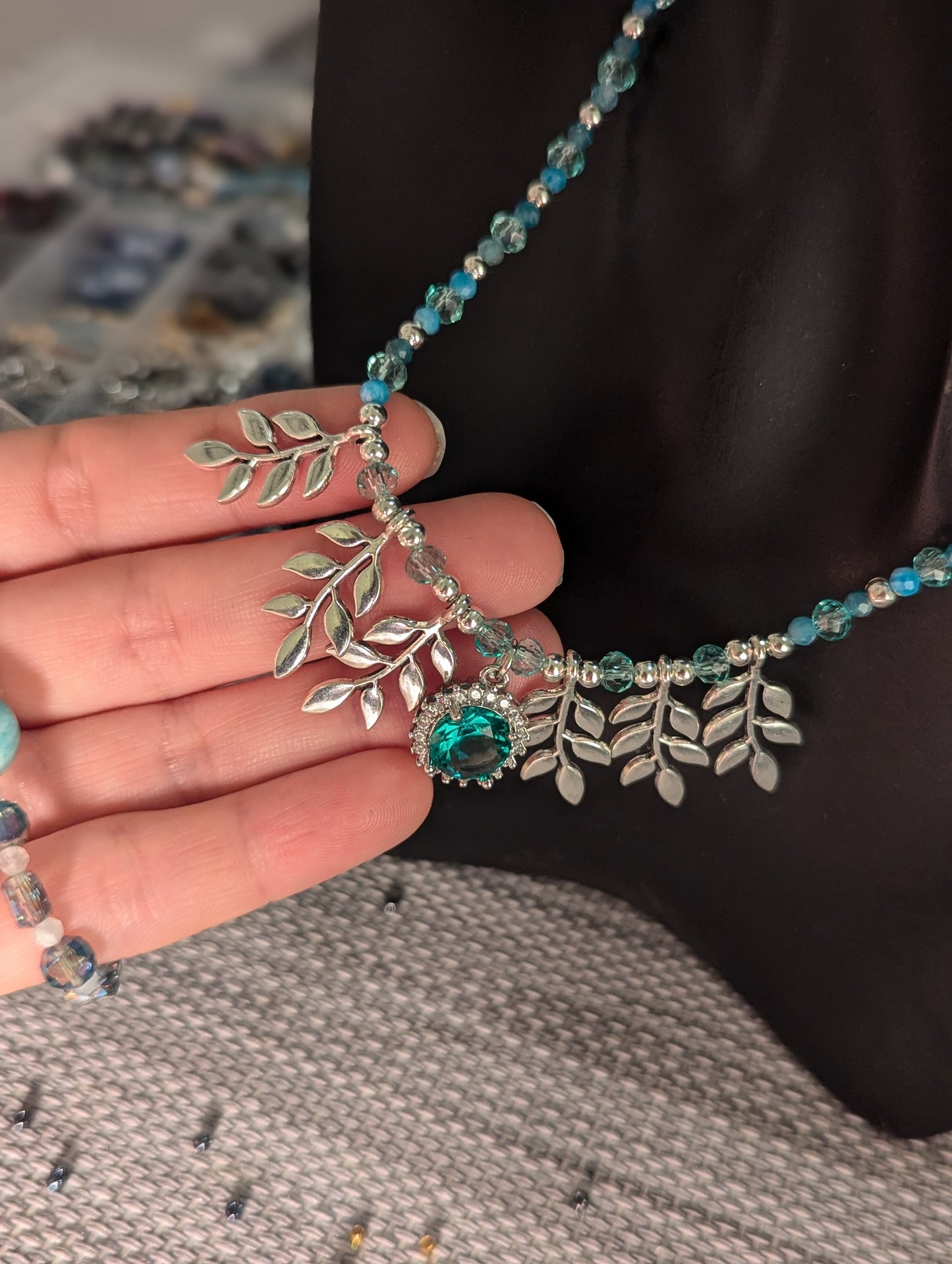 Turquoise Moissanite Flower Set