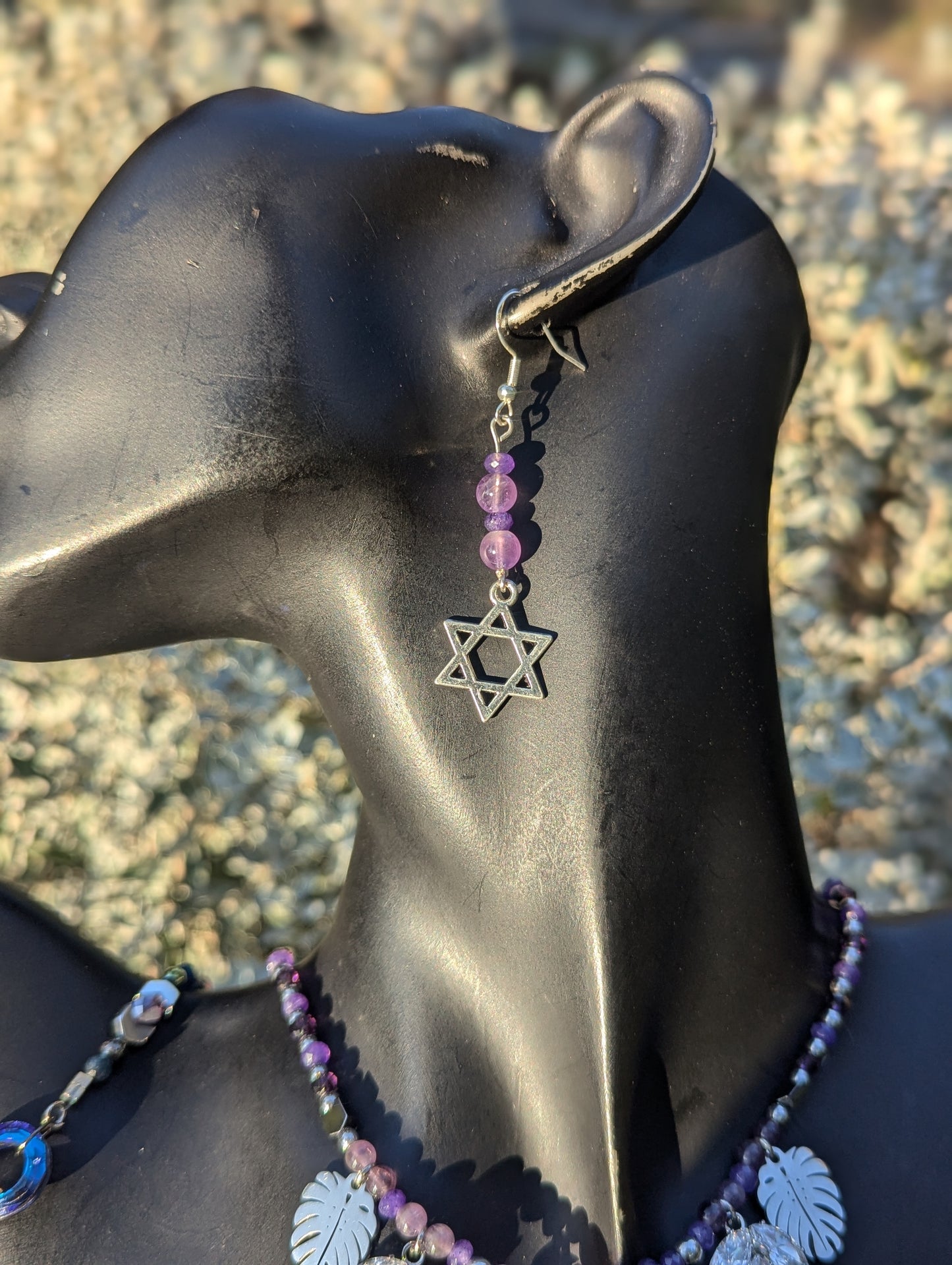 Amethyst Leafy Star of David Set