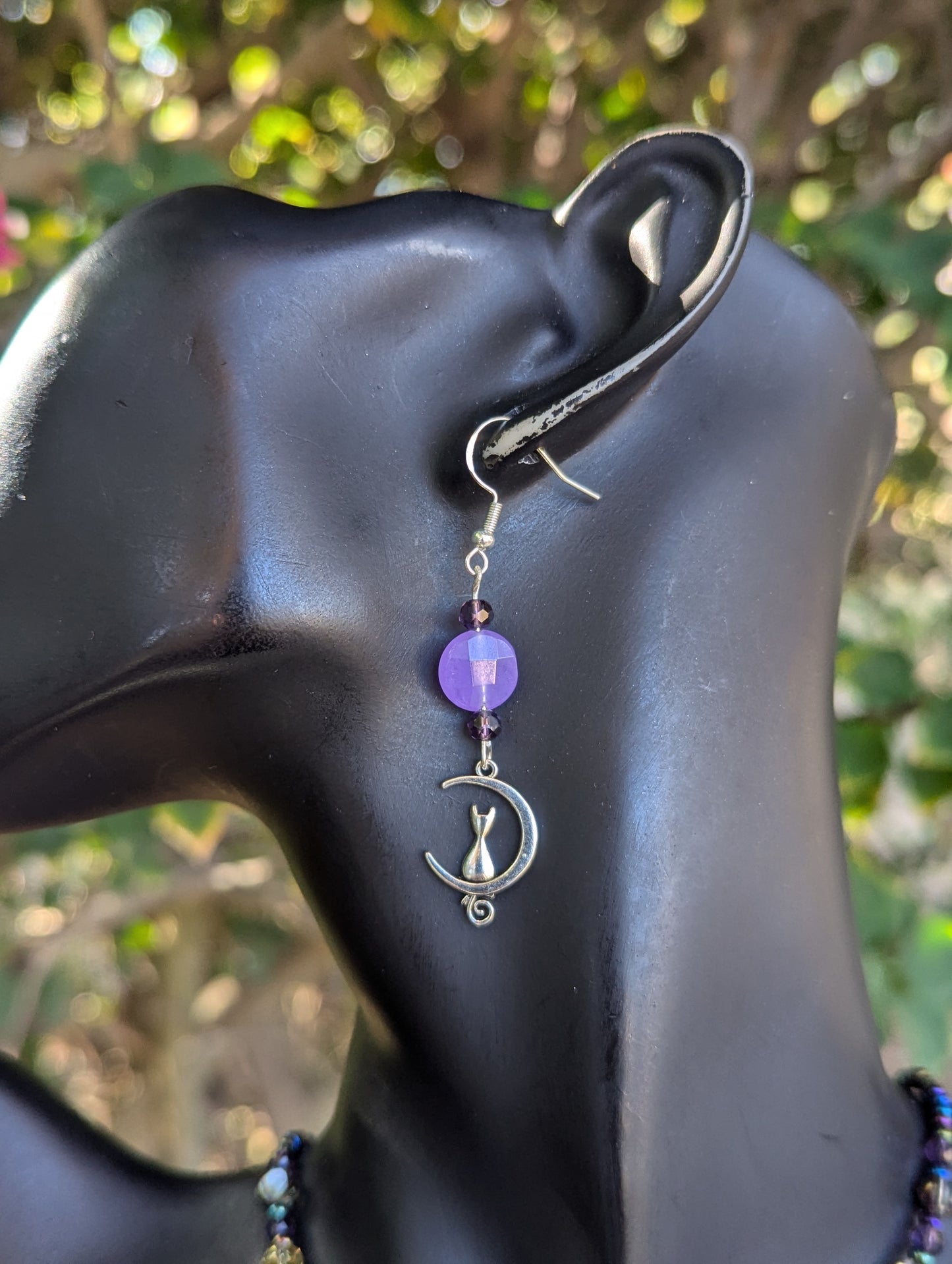 Purple Kitten Set with Amethyst and Agate Gemstones