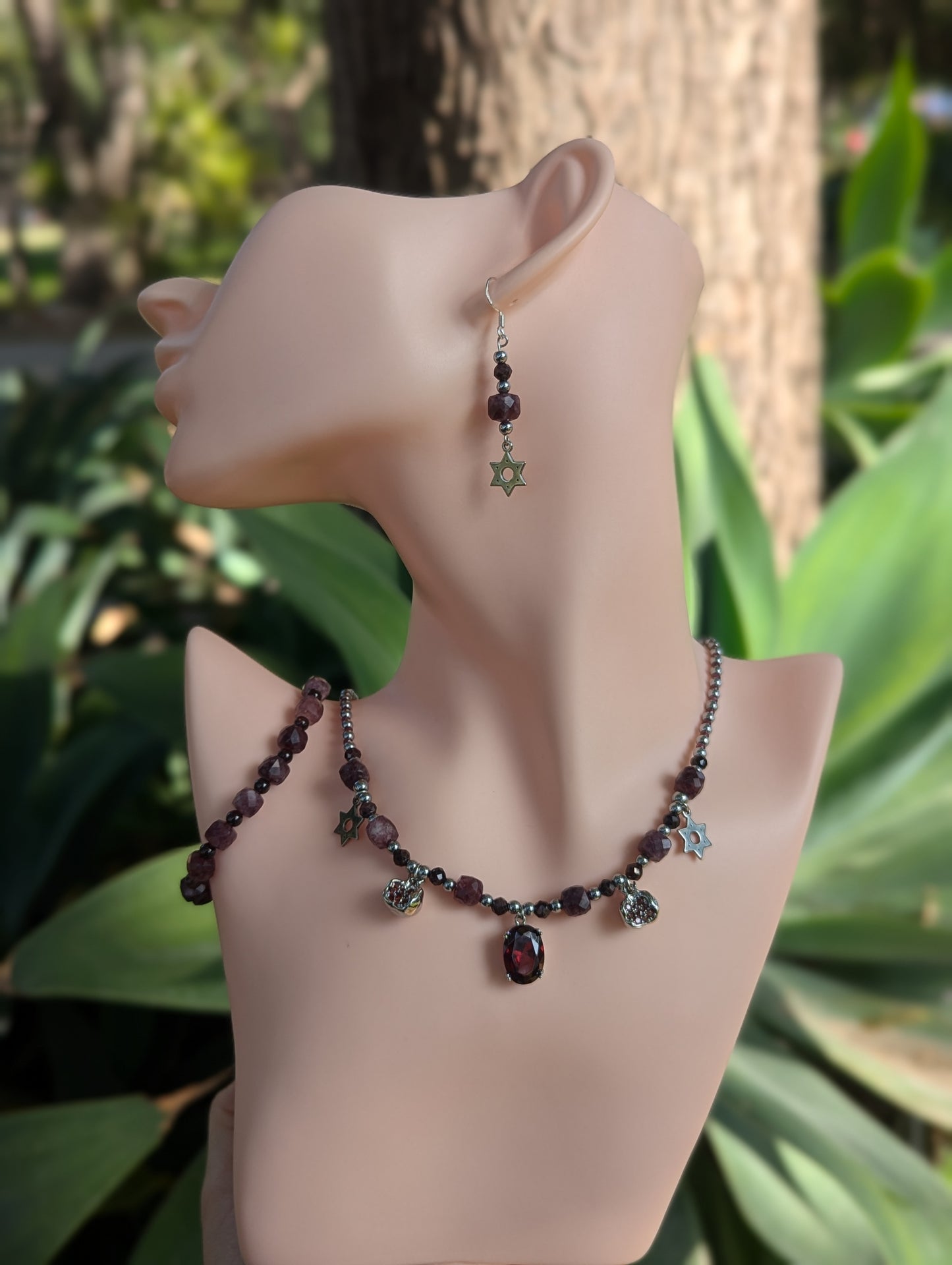 Pomegranates, Garnet, Red Zirconia Set