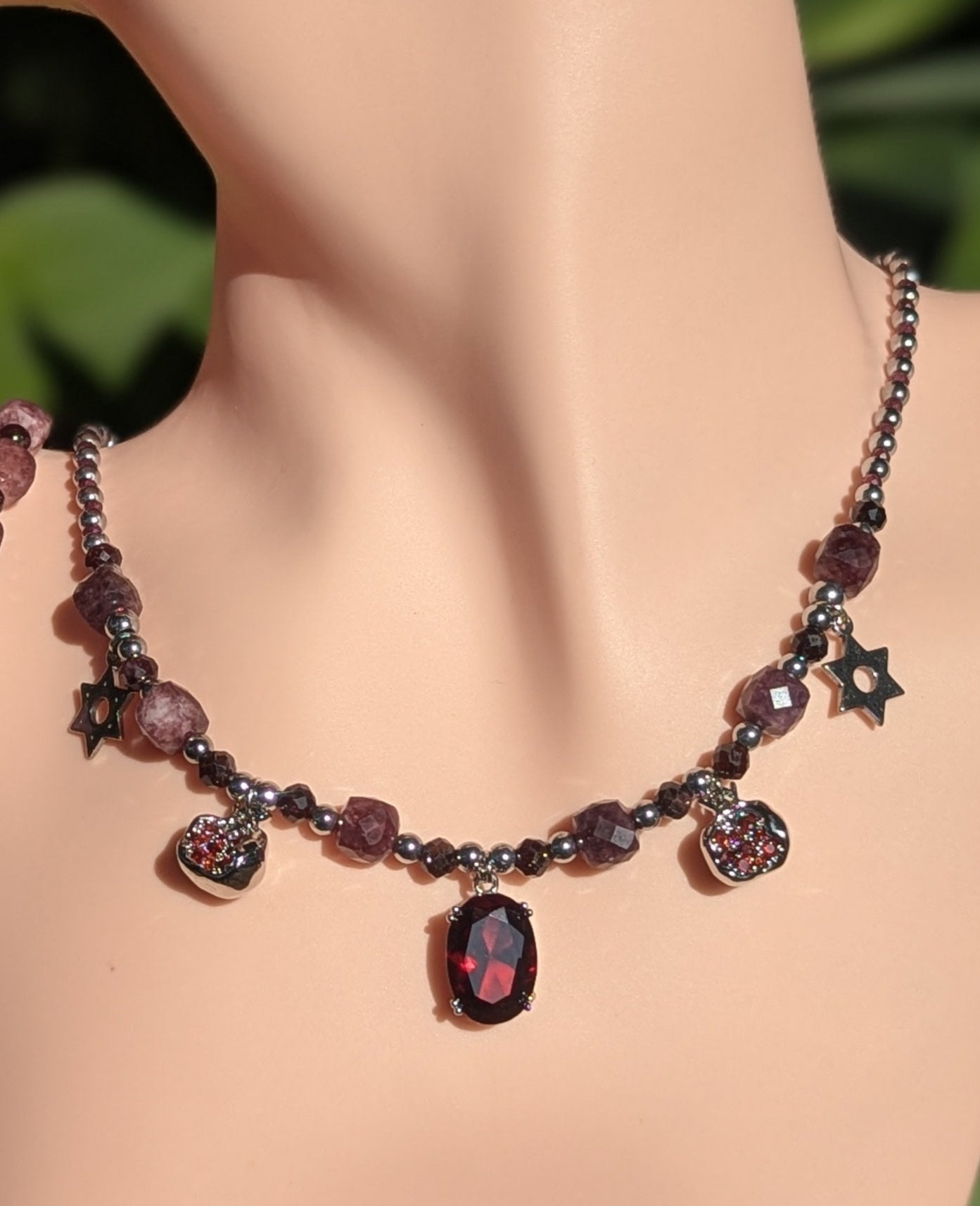 Pomegranates, Garnet, Red Zirconia Set