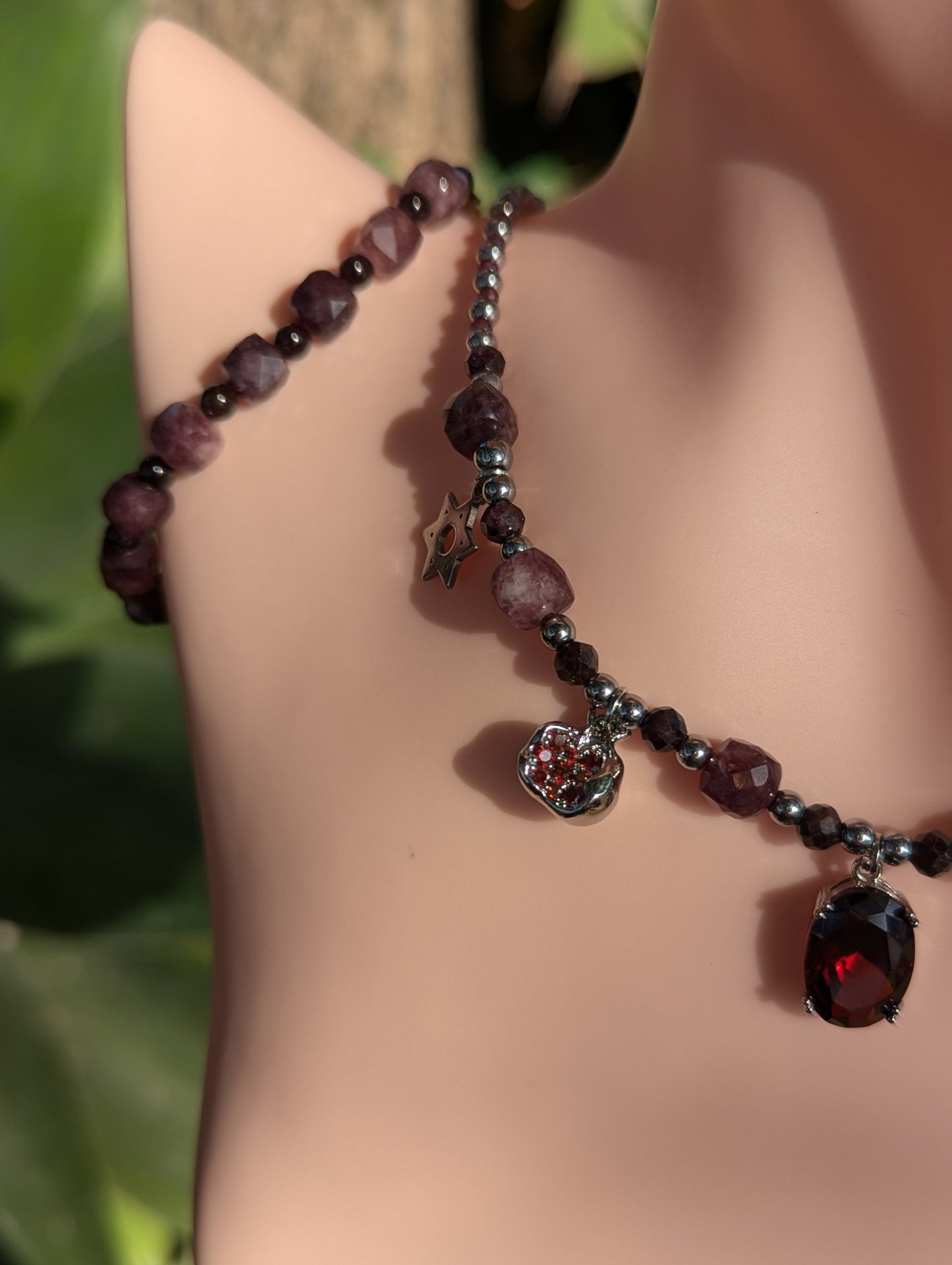 Pomegranates, Garnet, Red Zirconia Set