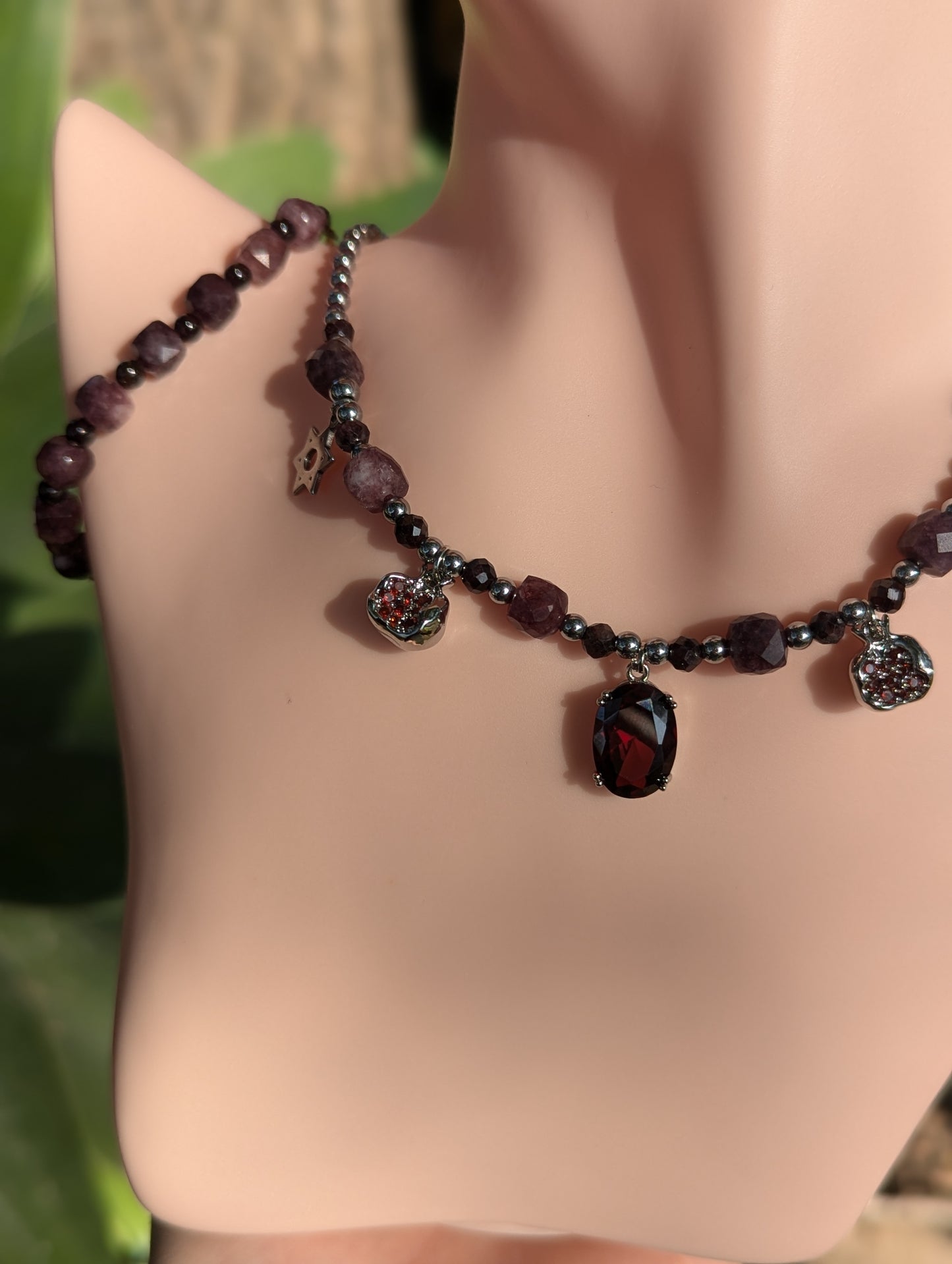 Pomegranates, Garnet, Red Zirconia Set