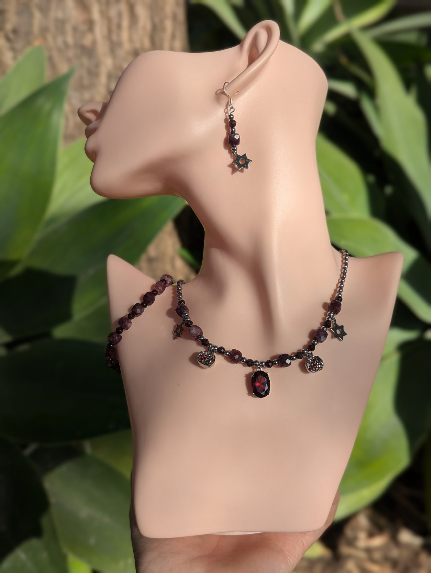 Pomegranates, Garnet, Red Zirconia Set