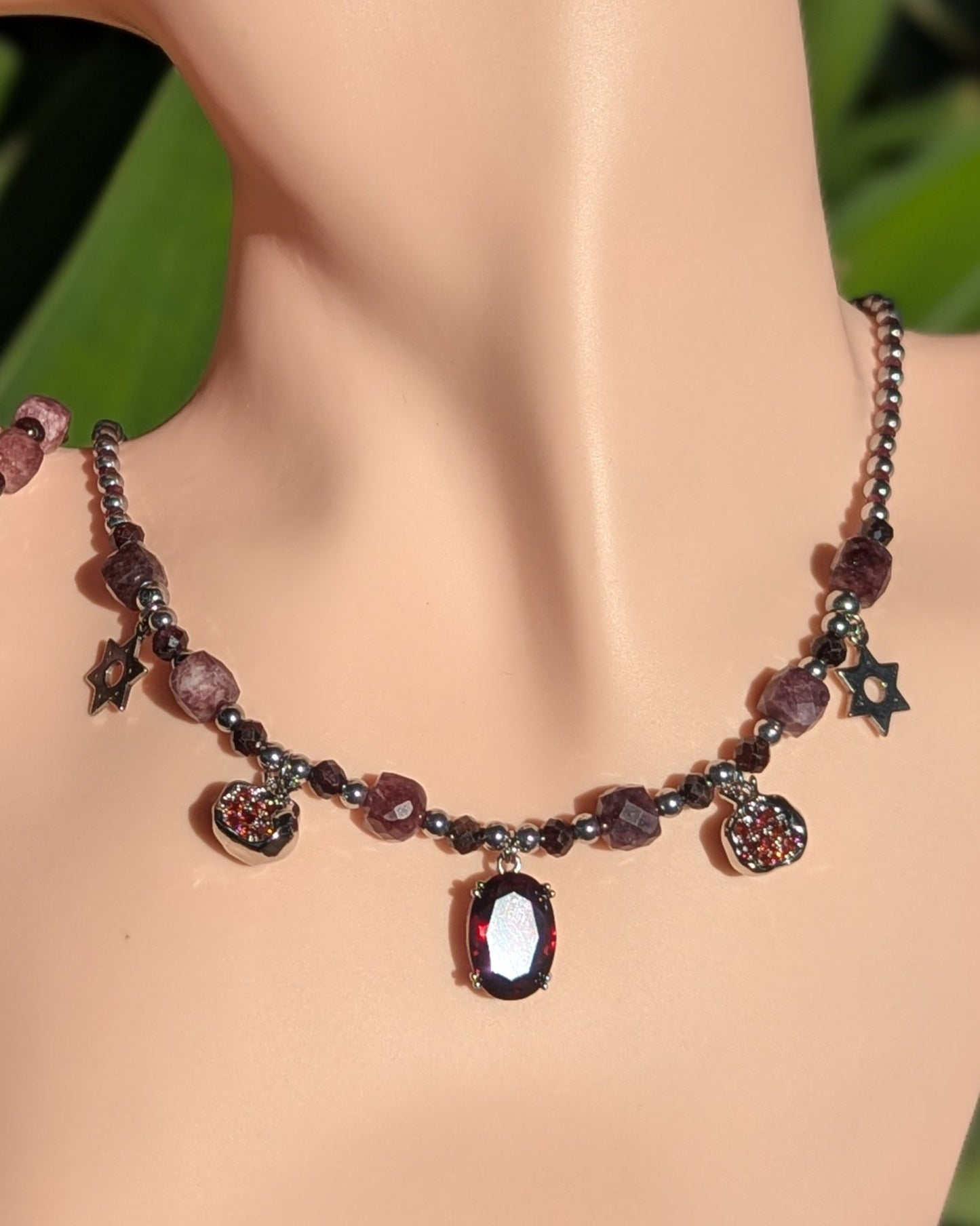 Pomegranates, Garnet, Red Zirconia Set