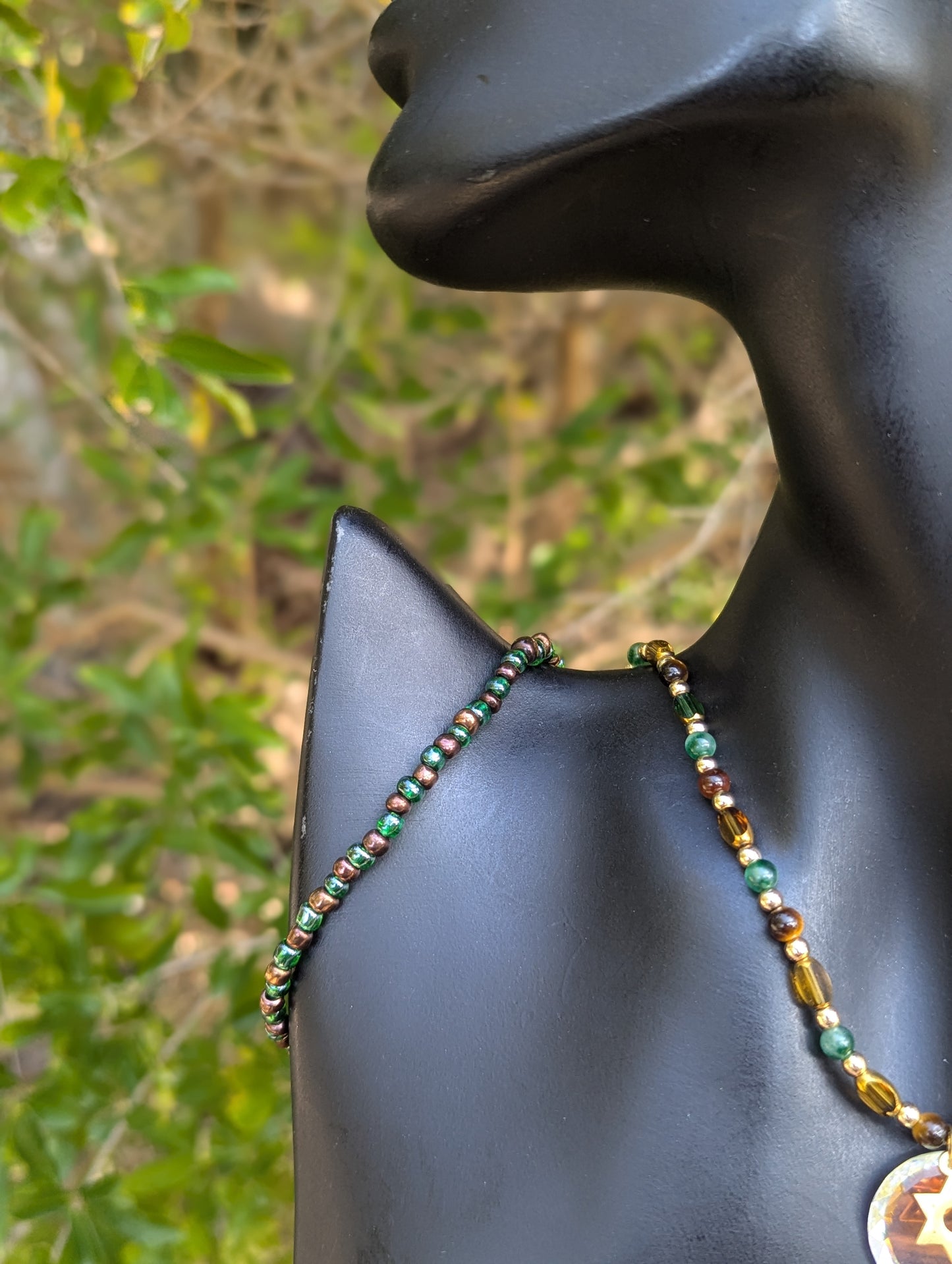 Earth Set with Tiger's Eye and Green Chrysocolla Gemstones