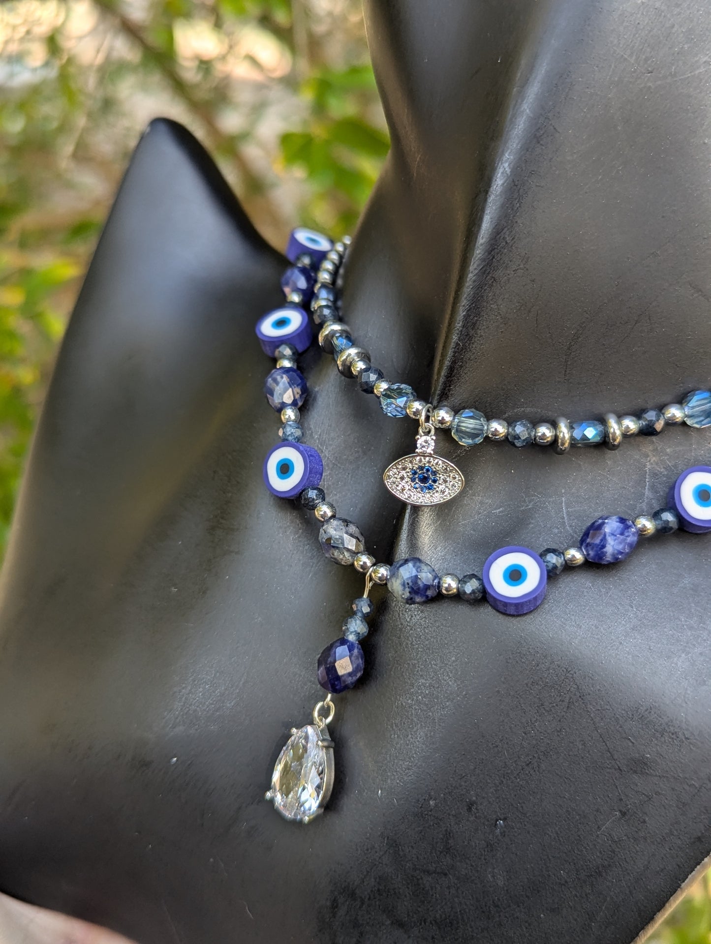 Sodalite & Sapphire Gemstones Evil Eyes Protection Set