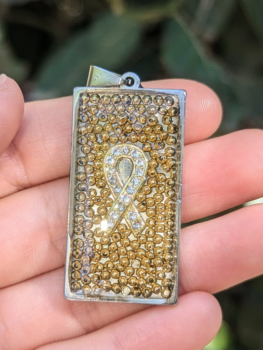 Ribbon Custom Ordered Two Toned Pendant