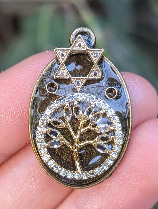 Olive Tree of Life Magen David Pendant