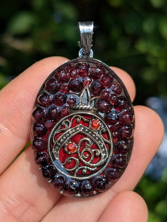 Deep Pomegranate with 925 Sterling Silver and Garnet Gemstones