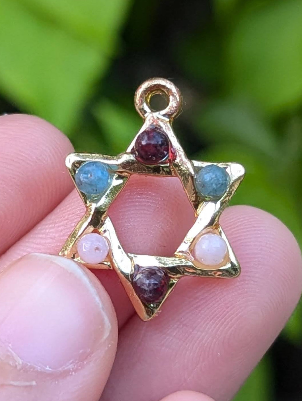 Apatite Garnet Gold Plated Magen David