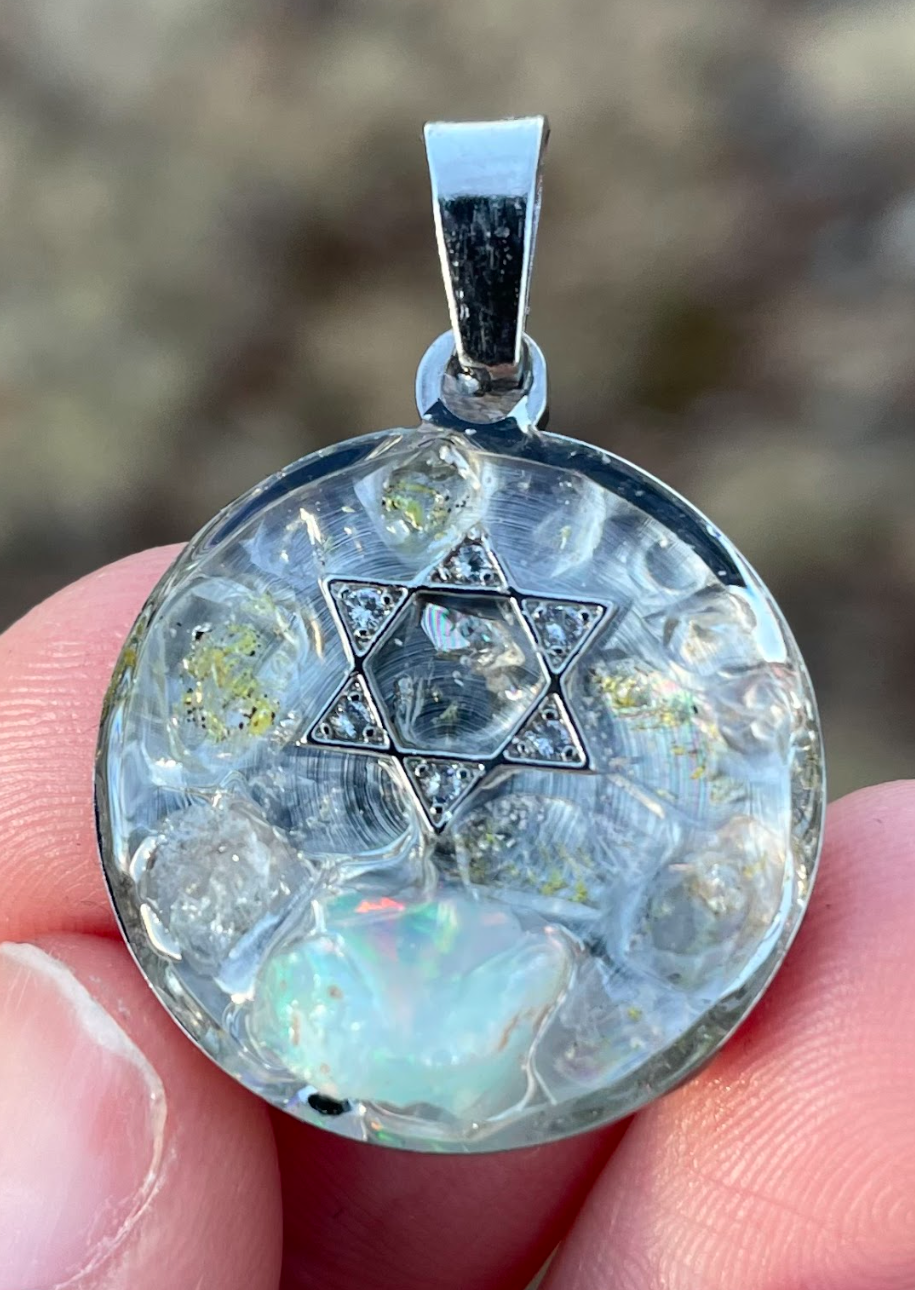 Aliya: Opal, Quartz & Zirconia Magen David