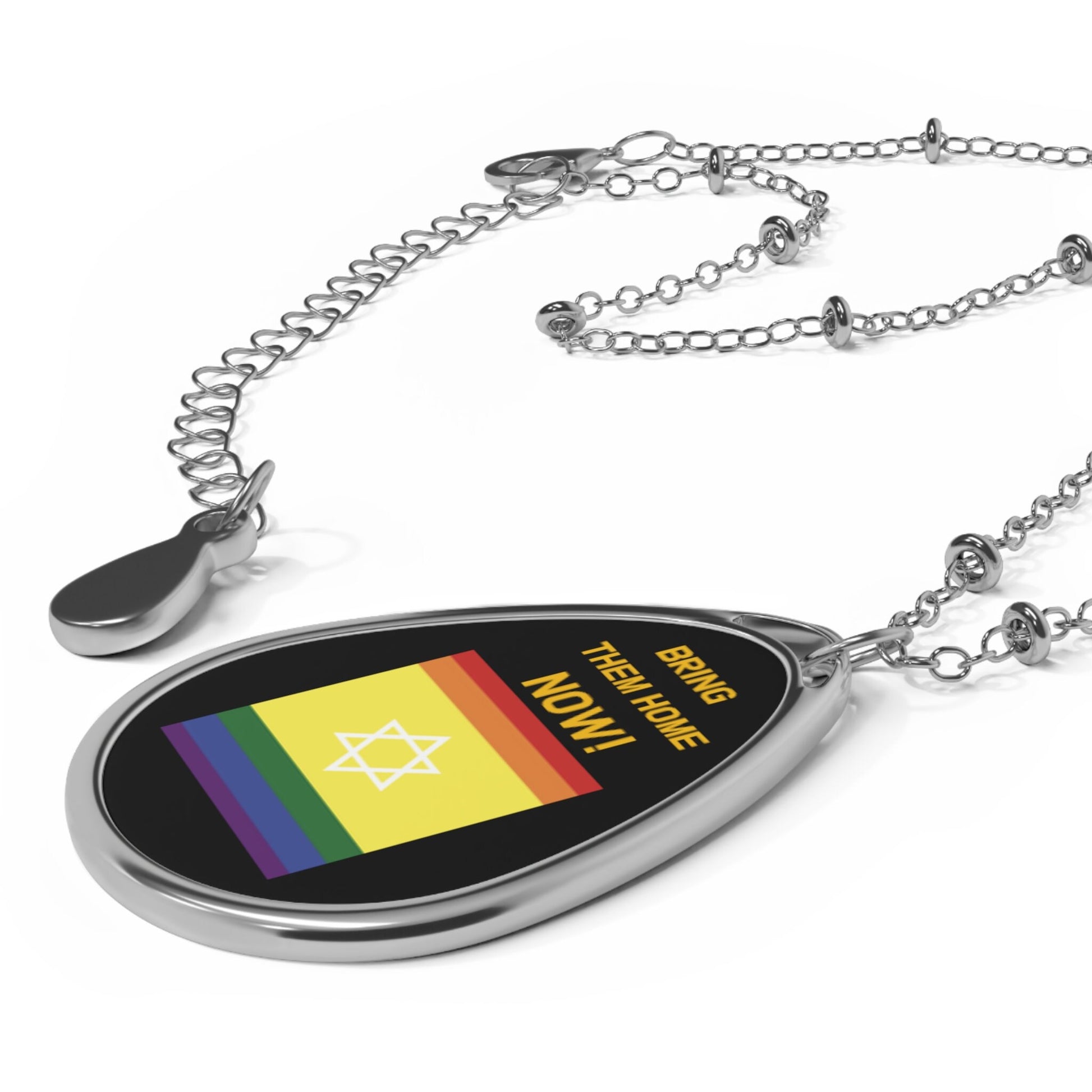 Bring Them Home Now! + Hostages Families & Queer Pride Flag Necklace