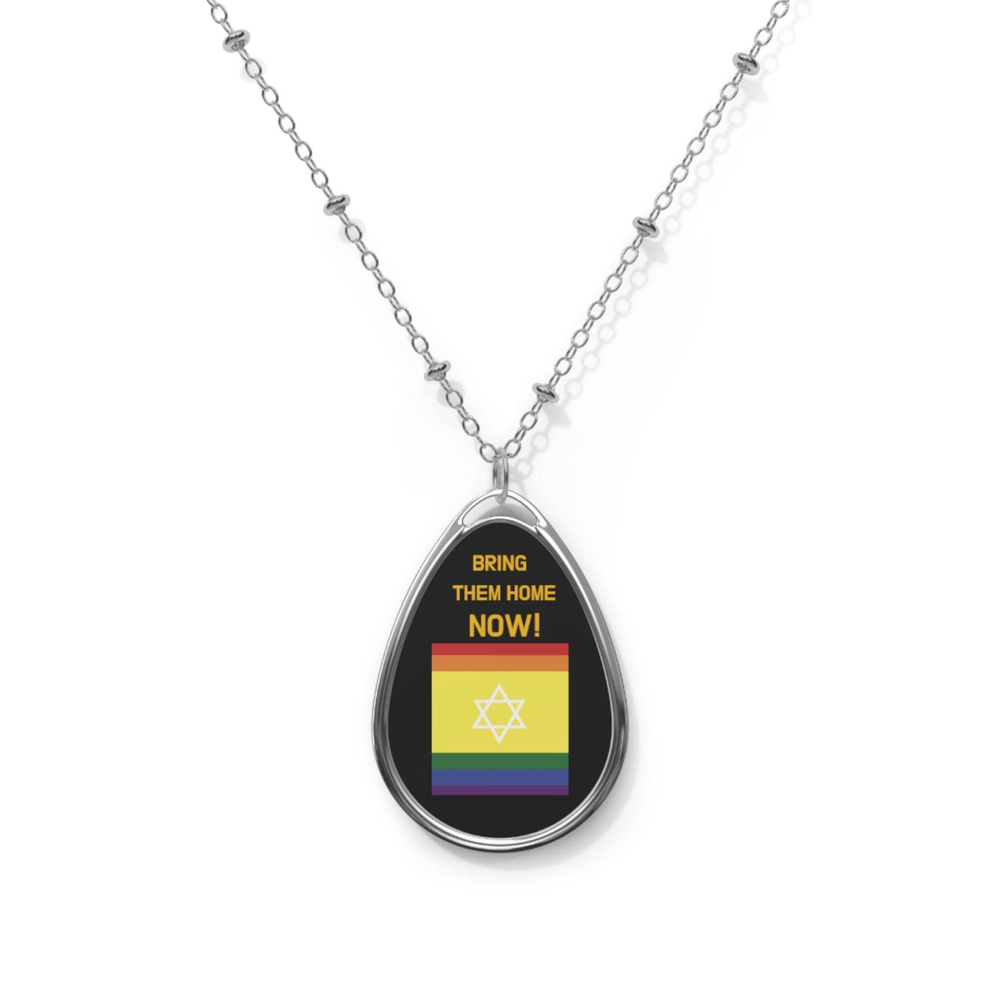 Bring Them Home Now! + Hostages Families & Queer Pride Flag Necklace