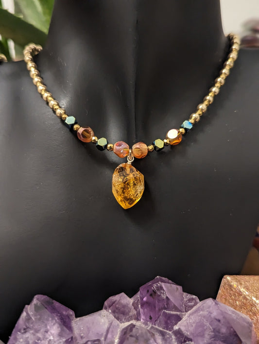 Golden Citrine Abalone set: Citrine Gemstone Set