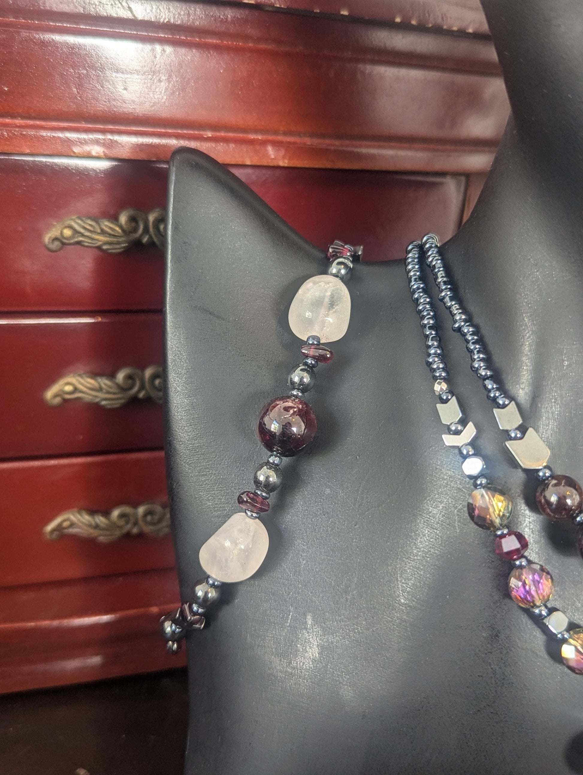 ISRAEL Hope for Peace Set: with Garnet and Rose Quartz gemstones